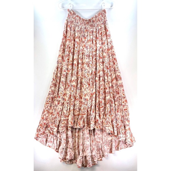 Wild Moss Dresses & Skirts - Wild Moss Boho Floral Paisley Tiered Maxi Skirt Sz S Cottagecore Peasant Prarie